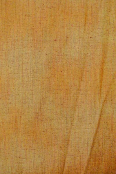 Photo4: P0408M Vintage Japanese kimono Brownish Orange TSUMUGI pongee for women / Silk. Stripes (Grade B) (4)