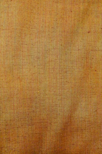 Photo5: P0408M Vintage Japanese kimono Brownish Orange TSUMUGI pongee for women / Silk. Stripes (Grade B) (5)