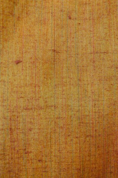 Photo7: P0408M Vintage Japanese kimono Brownish Orange TSUMUGI pongee for women / Silk. Stripes (Grade B) (7)