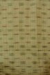 Photo4: P0408N Vintage Japanese kimono Greenish Beige TSUMUGI pongee for women / Silk. Plaid Checks (Grade C) (4)