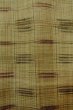 Photo6: P0408N Vintage Japanese kimono Greenish Beige TSUMUGI pongee for women / Silk. Plaid Checks (Grade C) (6)