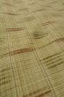 Photo10: P0408N Vintage Japanese kimono Greenish Beige TSUMUGI pongee for women / Silk. Plaid Checks (Grade C) (10)