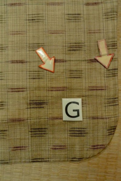 Photo20: P0408N Vintage Japanese kimono Greenish Beige TSUMUGI pongee for women / Silk. Plaid Checks (Grade C) (20)