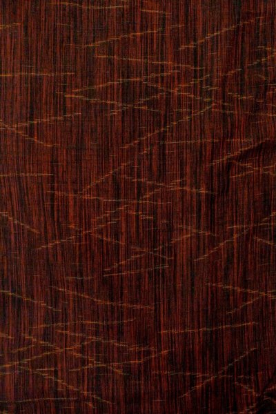 Photo4: P0408O Vintage Japanese kimono Dark Red TSUMUGI pongee for women / Silk. Stripes (Grade B) (4)