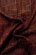 Photo11: P0408O Vintage Japanese kimono Dark Red TSUMUGI pongee for women / Silk. Stripes (Grade B) (11)
