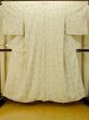 Photo2: P0408P Vintage Japanese kimono White ORI woven for women / Silk. Flower (Grade C) (2)