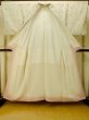 Photo3: P0408P Vintage Japanese kimono White ORI woven for women / Silk. Flower (Grade C) (3)