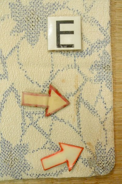 Photo18: P0408P Vintage Japanese kimono White ORI woven for women / Silk. Flower (Grade C) (18)