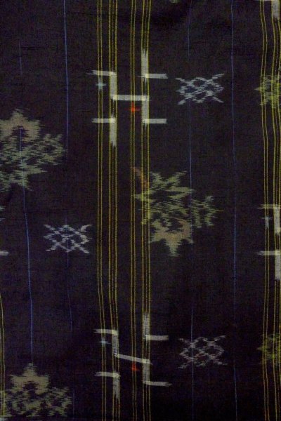 Photo4: Mint P0408R Vintage Japanese kimono Dark Indigo Blue RYUKYU-TSUMUGI for women / Silk. MOMIJI maple leaf (Grade A+) (4)