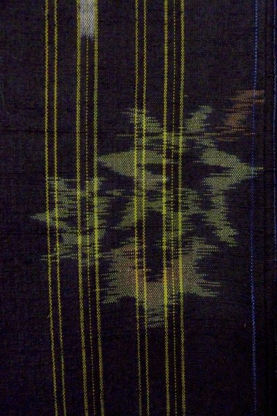 Photo6: Mint P0408R Vintage Japanese kimono Dark Indigo Blue RYUKYU-TSUMUGI for women / Silk. MOMIJI maple leaf (Grade A+) (6)