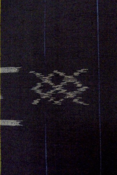Photo7: Mint P0408R Vintage Japanese kimono Dark Indigo Blue RYUKYU-TSUMUGI for women / Silk. MOMIJI maple leaf (Grade A+) (7)