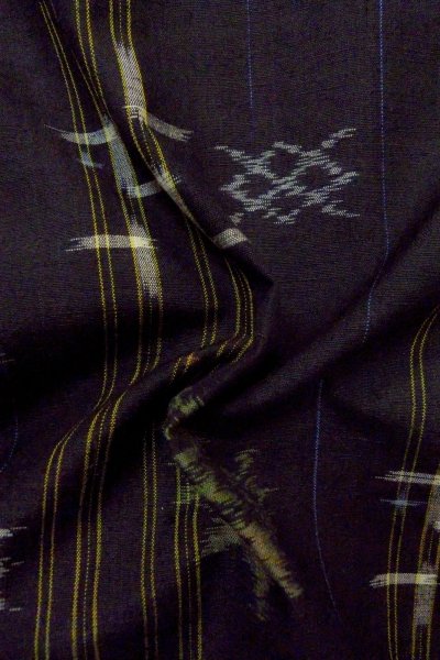 Photo11: Mint P0408R Vintage Japanese kimono Dark Indigo Blue RYUKYU-TSUMUGI for women / Silk. MOMIJI maple leaf (Grade A+) (11)