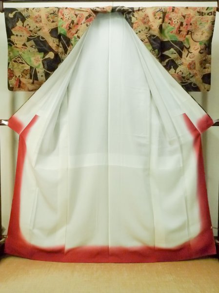 Photo3: Mint P0408S Vintage Japanese kimono Black TSUMUGI pongee for women / Silk. KIRI paulownia (Grade A) (3)