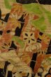 Photo7: Mint P0408S Vintage Japanese kimono Black TSUMUGI pongee for women / Silk. KIRI paulownia (Grade A) (7)