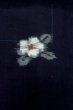 Photo1: P0408T Used Japanese kimono Dark Navy Blue TSUMUGI pongee for women / Silk. Camellia (Grade A+) (1)