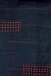 Photo4: P0408V Vintage Japanese kimono Dark Navy Blue TSUMUGI pongee for women / Silk. Abstract pattern (Grade B) (4)