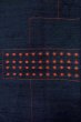 Photo6: P0408V Vintage Japanese kimono Dark Navy Blue TSUMUGI pongee for women / Silk. Abstract pattern (Grade B) (6)