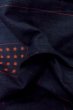 Photo11: P0408V Vintage Japanese kimono Dark Navy Blue TSUMUGI pongee for women / Silk. Abstract pattern (Grade B) (11)