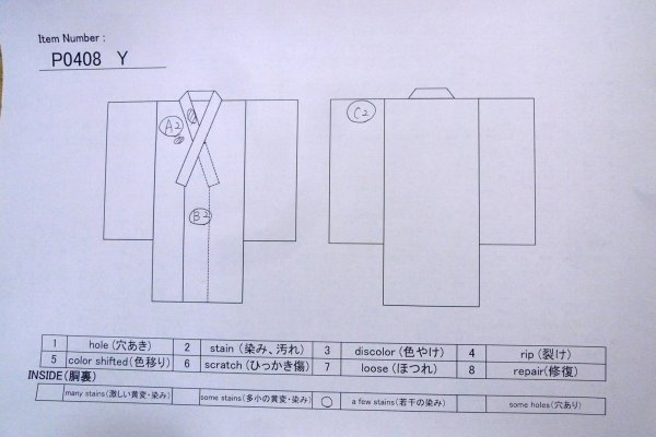 Photo11: P0408Y Vintage Japanese kimono Dark Navy Blue TSUMUGI pongee for women / Silk. Butterfly (Grade B) (11)