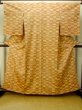 Photo2: P0408Z Vintage Japanese kimono Light Yellowish Golden Yellow TSUMUGI pongee for women / Silk. Line (Grade A) (2)