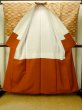 Photo3: P0408Z Vintage Japanese kimono Light Yellowish Golden Yellow TSUMUGI pongee for women / Silk. Line (Grade A) (3)