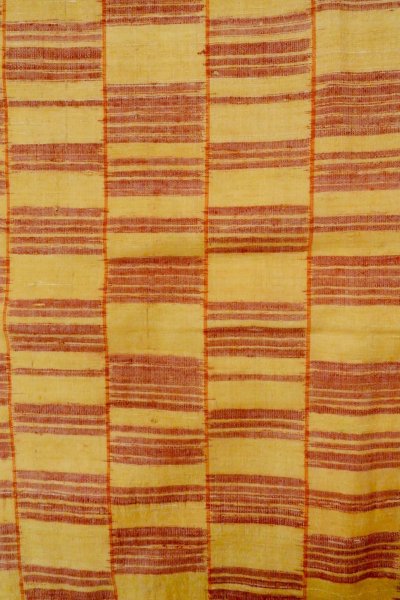 Photo4: P0408Z Vintage Japanese kimono Light Yellowish Golden Yellow TSUMUGI pongee for women / Silk. Line (Grade A) (4)