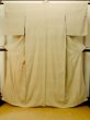 Photo2: P0409A Vintage Japanese kimono Light Beige ORI woven for women / Silk. Tortoise-shell pattern(Hexagonal pattern) (Grade C) (2)