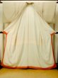 Photo3: P0409A Vintage Japanese kimono Light Beige ORI woven for women / Silk. Tortoise-shell pattern(Hexagonal pattern) (Grade C) (3)