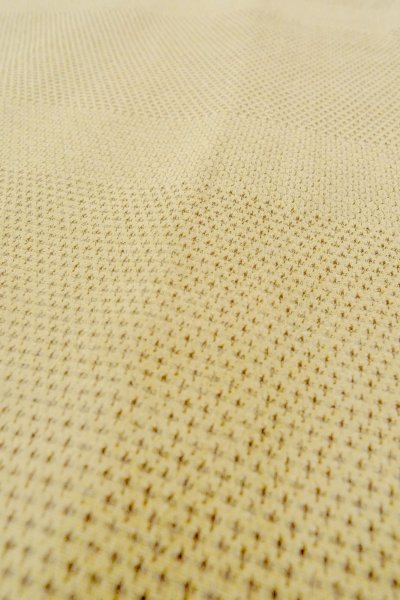 Photo7: P0409A Vintage Japanese kimono Light Beige ORI woven for women / Silk. Tortoise-shell pattern(Hexagonal pattern) (Grade C) (7)