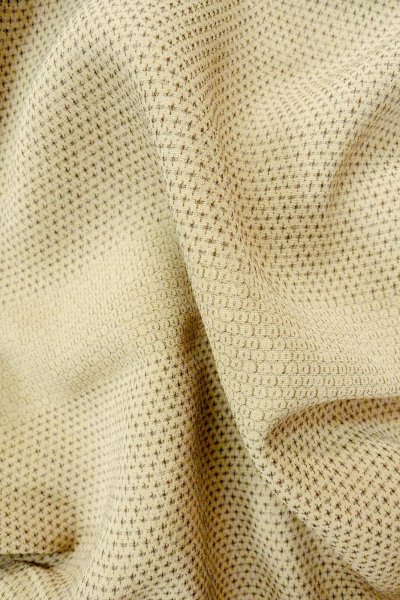 Photo8: P0409A Vintage Japanese kimono Light Beige ORI woven for women / Silk. Tortoise-shell pattern(Hexagonal pattern) (Grade C) (8)