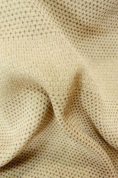 Photo9: P0409A Vintage Japanese kimono Light Beige ORI woven for women / Silk. Tortoise-shell pattern(Hexagonal pattern) (Grade C) (9)
