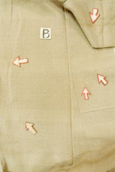 Photo12: P0409A Vintage Japanese kimono Light Beige ORI woven for women / Silk. Tortoise-shell pattern(Hexagonal pattern) (Grade C) (12)