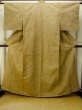 Photo2: P0409C Vintage Japanese kimono Purplish Brown TSUMUGI pongee for women / Silk. Abstract pattern (Grade B) (2)