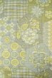 Photo4: P0409D Vintage Japanese kimono Pale Teal TOKAMACHI-TSUMUGI for women / Silk. Flower (Grade C) (4)