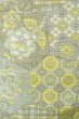 Photo7: P0409D Vintage Japanese kimono Pale Teal TOKAMACHI-TSUMUGI for women / Silk. Flower (Grade C) (7)