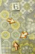 Photo15: P0409D Vintage Japanese kimono Pale Teal TOKAMACHI-TSUMUGI for women / Silk. Flower (Grade C) (15)