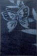 Photo8: Mint P0409G Vintage Japanese kimono Dark Indigo Blue TSUMUGI pongee for women / Silk. Butterfly (Grade A) (8)