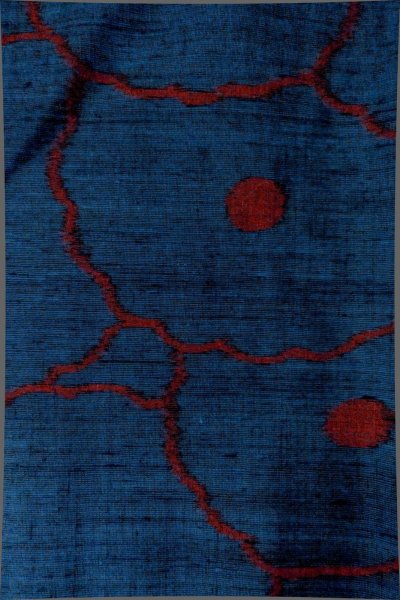 Photo5: P0409H Vintage Japanese kimono Navy Blue TSUMUGI pongee for women / Silk. Chrysanthemum (Grade B) (5)