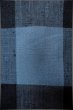 Photo5: P0409I Vintage Japanese kimono Light Indigo Blue TSUMUGI pongee for women / Silk. Plaid Checks (Grade C) (5)