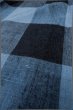 Photo6: P0409I Vintage Japanese kimono Light Indigo Blue TSUMUGI pongee for women / Silk. Plaid Checks (Grade C) (6)