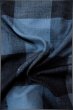 Photo9: P0409I Vintage Japanese kimono Light Indigo Blue TSUMUGI pongee for women / Silk. Plaid Checks (Grade C) (9)