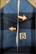 Photo13: P0409I Vintage Japanese kimono Light Indigo Blue TSUMUGI pongee for women / Silk. Plaid Checks (Grade C) (13)