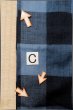 Photo14: P0409I Vintage Japanese kimono Light Indigo Blue TSUMUGI pongee for women / Silk. Plaid Checks (Grade C) (14)