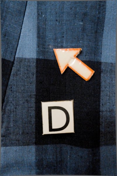 Photo15: P0409I Vintage Japanese kimono Light Indigo Blue TSUMUGI pongee for women / Silk. Plaid Checks (Grade C) (15)