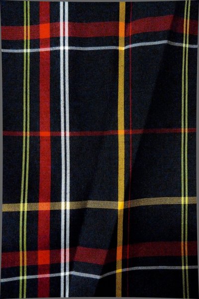 Photo6: Mint P0409J Vintage Japanese kimono Black TSUMUGI pongee for women / Silk. Plaid Checks (Grade A) (6)