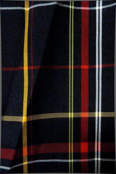 Photo7: Mint P0409J Vintage Japanese kimono Black TSUMUGI pongee for women / Silk. Plaid Checks (Grade A) (7)