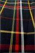 Photo9: Mint P0409J Vintage Japanese kimono Black TSUMUGI pongee for women / Silk. Plaid Checks (Grade A) (9)