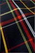 Photo10: Mint P0409J Vintage Japanese kimono Black TSUMUGI pongee for women / Silk. Plaid Checks (Grade A) (10)