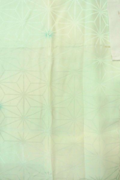 Photo4: P0421B Vintage Japanese kimono Pale Light Blue JUBAN undergarment for women / Silk. Gradation (Grade C) (4)
