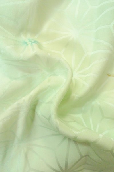 Photo11: P0421B Vintage Japanese kimono Pale Light Blue JUBAN undergarment for women / Silk. Gradation (Grade C) (11)